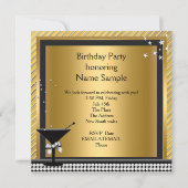 Gold Silver Black Martini Birthday Party Kaart (Achterkant)