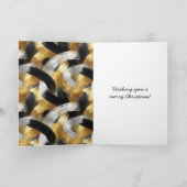Gold Silver Black Stripes Christmas Celebration Kaart (Binnen)