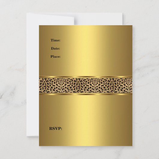 Gold Silver Black Zebra Leopard 35th Birthday Kaart (Achterkant)