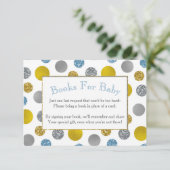 Gold Silver Blue Stippen Baby shower Book Kaart (Staand voorkant)