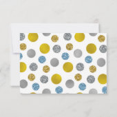 Gold Silver Blue Stippen Baby shower Book Kaart (Achterkant)