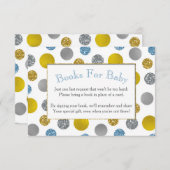 Gold Silver Blue Stippen Baby shower Book Kaart (Voorkant / Achterkant)