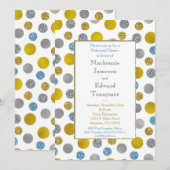 Gold Silver Blue Stippen Rehearings Kaart (Voorkant / Achterkant)