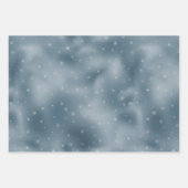 Gold Silver Blue White Snowflakes Inpakpapier Vel (Voorkant 3)