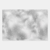 Gold Silver Blue White Snowflakes Inpakpapier Vel (Voorkant 2)