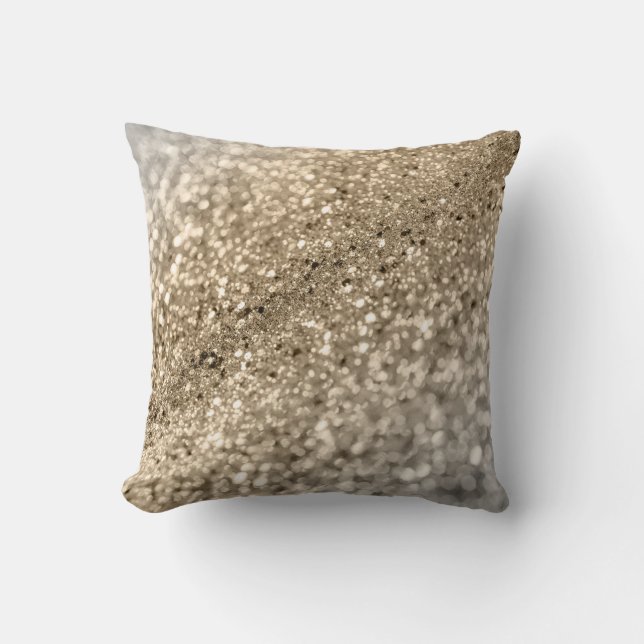 Gold Silver Bokeh Glitter #1 (Faux Glitter) #decor Kussen (Voorkant)