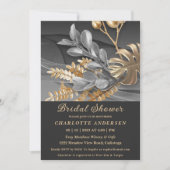 Gold & Silver Botanical Bridal Shower Invitation Kaart (Voorkant)
