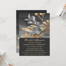 Gold & Silver Botanical Bridal Shower Invitation