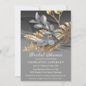 Gold & Silver Botanical Bridal Shower Invitation Kaart (Voorkant)