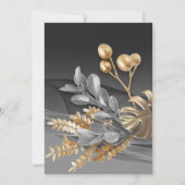 Gold & Silver Botanical Bridal Shower Invitation Kaart (Achterkant)