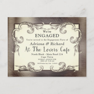 Gold-Silver-Brass  Decor Verloving Uitnodiging Briefkaart