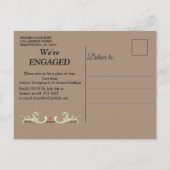 Gold-Silver-Brass  Decor Verloving Uitnodiging Briefkaart (Achterkant)