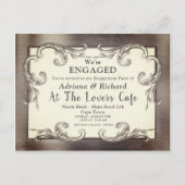 Gold-Silver-Brass  Decor Verloving Uitnodiging Briefkaart (Voorkant)