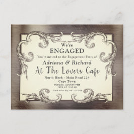 Gold-Silver-Brass  Decor Verloving Uitnodiging Briefkaart