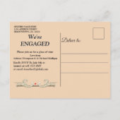 Gold-Silver-Brass  Decor Verloving Uitnodiging Briefkaart (Achterkant)