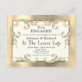 Gold-Silver-Brass  Decor Verloving Uitnodiging Briefkaart (Voorkant)