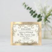 Gold-Silver-Brass  Decor Verloving Uitnodiging Briefkaart (Staand voorkant)