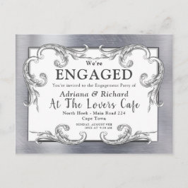 Gold-Silver-Brass  Decor Verloving Uitnodiging Briefkaart