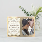Gold-Silver-Brass  Verloving Kaart (Staand voorkant)