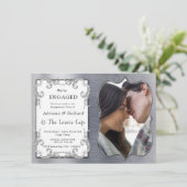 Gold-Silver-Brass Verloving Kaart (Staand voorkant)