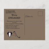 Gold-Silver-Brass Verloving voor modern design Uitnodiging Briefkaart (Achterkant)