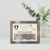 Gold-Silver-Brass Verloving voor modern design Uitnodiging Briefkaart (Staand voorkant)