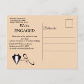 Gold-Silver-Brass Verloving voor modern design Uitnodiging Briefkaart (Achterkant)