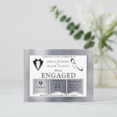 Gold-Silver-Brass Verloving voor modern design Uitnodiging Briefkaart (Staand voorkant)