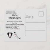 Gold-Silver-Brass Verloving voor modern design Uitnodiging Briefkaart (Achterkant)