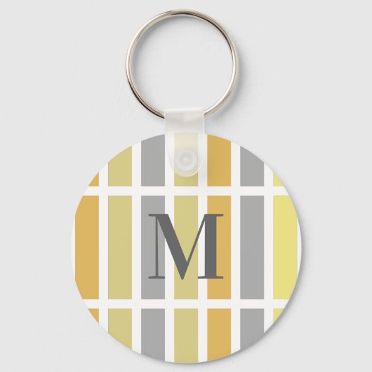 Gold Silver Bronze Metal Hues Monogram Sleutelhanger (Voorkant)