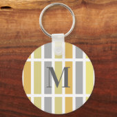 Gold Silver Bronze Metal Hues Monogram Sleutelhanger (Voorkant)