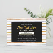 Gold Silver Bronze Stripes nieuwjaarsfeest Kaart (Staand voorkant)