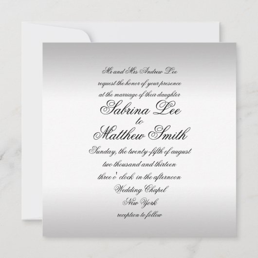 Gold Silver  bruiloft Kaart (Achterkant)