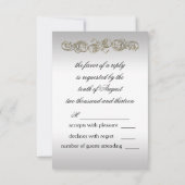 Gold Silver bruiloft RSVP Kaartje (Achterkant)