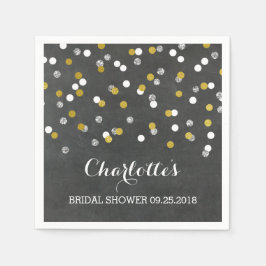 Gold Silver Chalkboard Confetti Vrijgezellenfeest Servetten