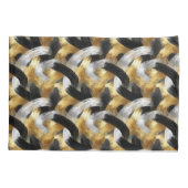 Gold Silver Chic Glam Glitzy Black Stripes Kussensloop (Achterkant-Links)