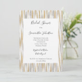 Gold Silver Chic Glam Glitzy Stripes Bridal Shower Kaart (Staand voorkant)