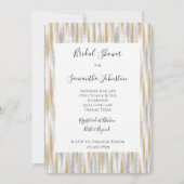 Gold Silver Chic Glam Glitzy Stripes Bridal Shower Kaart (Voorkant)