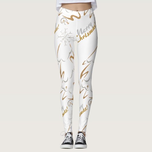 Gold & Silver Chrismas - boom Leggings (Voorkant)