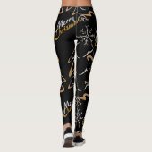 Gold & Silver Chrismas Tree (zwart) Leggings (Achterkant)