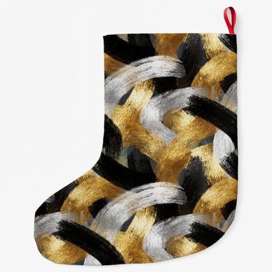 Gold Silver Christmas Black Celebration Grote Kerstsok (Achterkant)