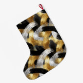 Gold Silver Christmas Black Celebration Grote Kerstsok (Achterkant (Hangend))