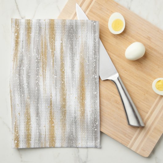 Gold Silver Christmas Celebration Theedoek (Quarter Fold)