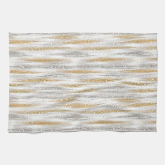 Gold Silver Christmas Celebration Theedoek (Horizontaal)