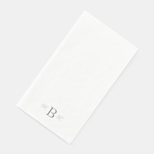 Gold & Silver Combo Font Monogram Weddenschap Servet (Hoek)