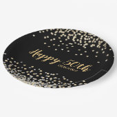 Gold Silver Confetti 50e verjaardag Papieren Bordje (Gekanteld)