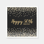 Gold Silver Confetti 50e verjaardag Servet (Voorkant)