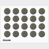 Gold Silver Confetti Baby shower Hartelijk dank Ronde Sticker (Vel)