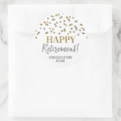 Gold Silver Confetti Happy Retirement Ronde Sticker (Tas)