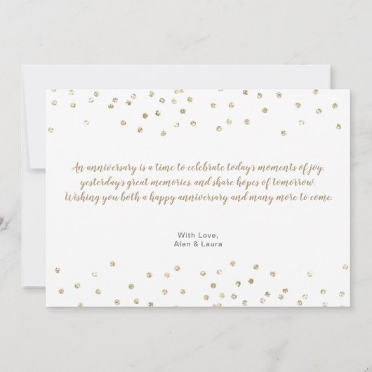 Gold Silver Confetti Photo 50e Jubileum Kaart (Achterkant)